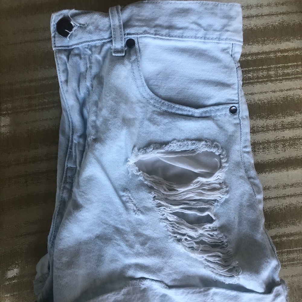 Cuffed Denim Shorts